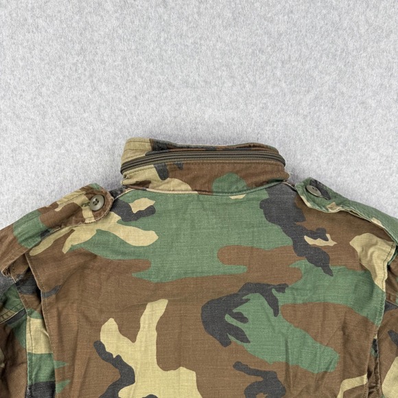Vintage US Military M65 Field Jacket Mens Small X Short Woodland Camo Coat Lined - Picture 10 of 16